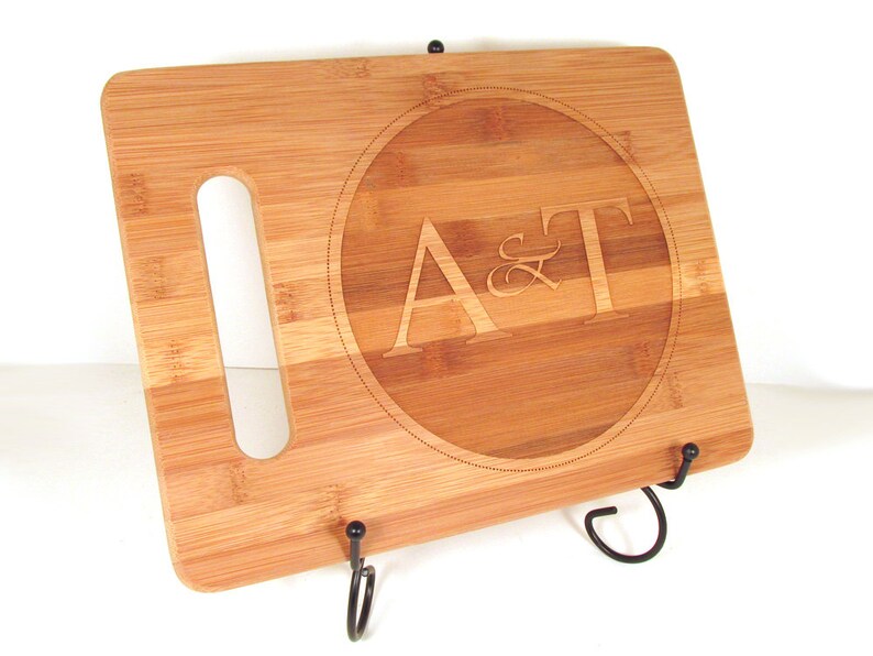 Personalized Engraved Wooden Cutting Board Round Logo Design Foodie Gift Hostess Gift image 2