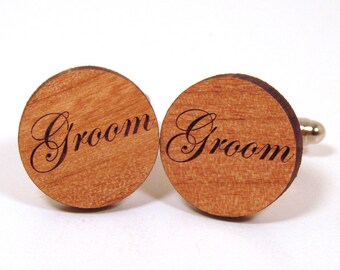 Groom Wooden Cuff Links - Wedding Accessory for the Groom