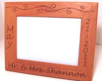 Custom Laser Engraved Wood Picture Frame - Choose Your Size