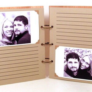 Tandem Bicycle Wedding Guest Book Photo Album LARGE SIZE Real Wood Covers Personalized image 4
