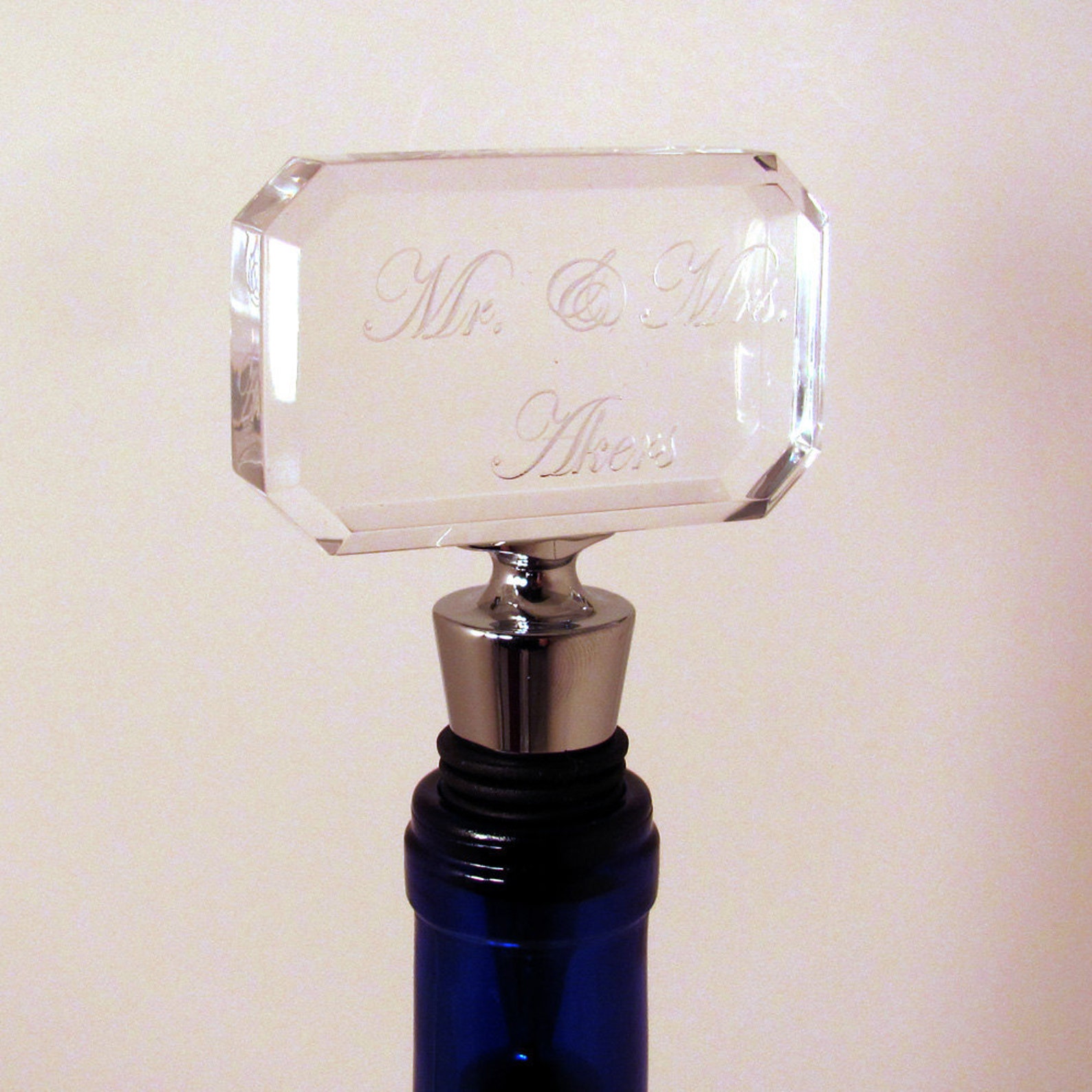 Custom Personalized Wine Bottle Stopper Engraved Crystal Etsy