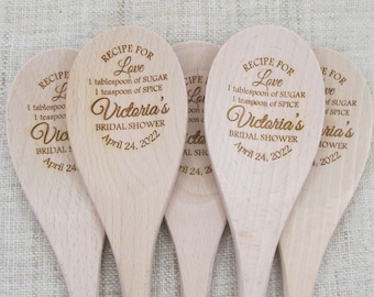 Personalized Bridal Shower Wooden Spoon - Engraved Wooden Spoon (1 spoon)