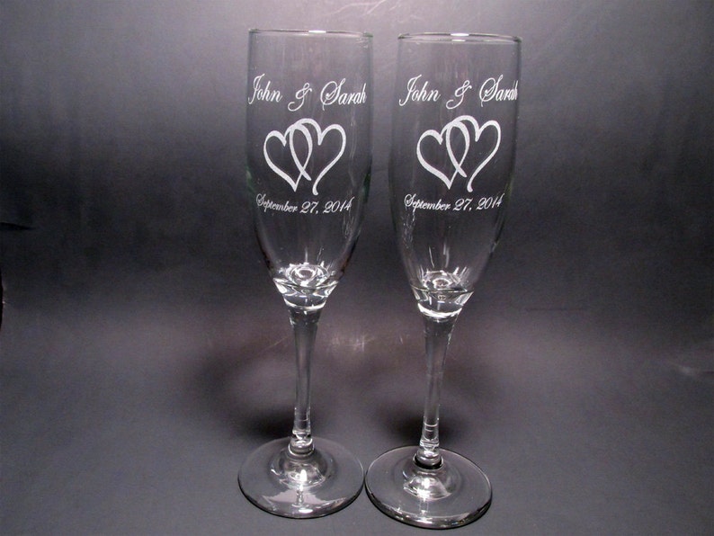 Personalized Wedding Champagne Flutes Set of 2 Etsy