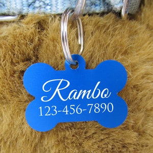 Engraved Dog Tag - Personalized Name Tag for Pets - Dog Bone Pet ID Tag