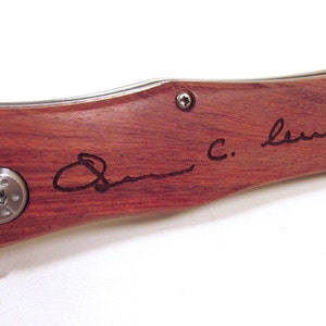 Engraved Knife with Wooden Handle You Provide Handwriting image 5