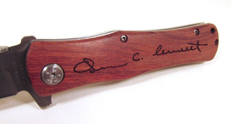 Engraved Knife with Wooden Handle You Provide Handwriting image 5