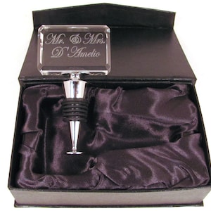 Custom Personalized Wine Bottle Stopper Engraved Crystal