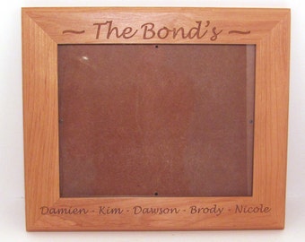 Custom Engraved Wood Picture Frame 8x10