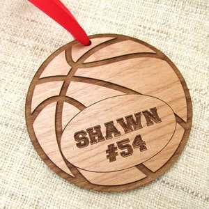 Basketball Wooden Christmas Ornament Personalized Basketball Ornament Custom Wood Ornament image 4
