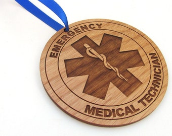 EMT Wooden Christmas Ornament - Paramedic Christmas Gift - Personalized Wood Ornament