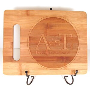 Personalized Engraved Wooden Cutting Board Round Logo Design Foodie Gift Hostess Gift image 4