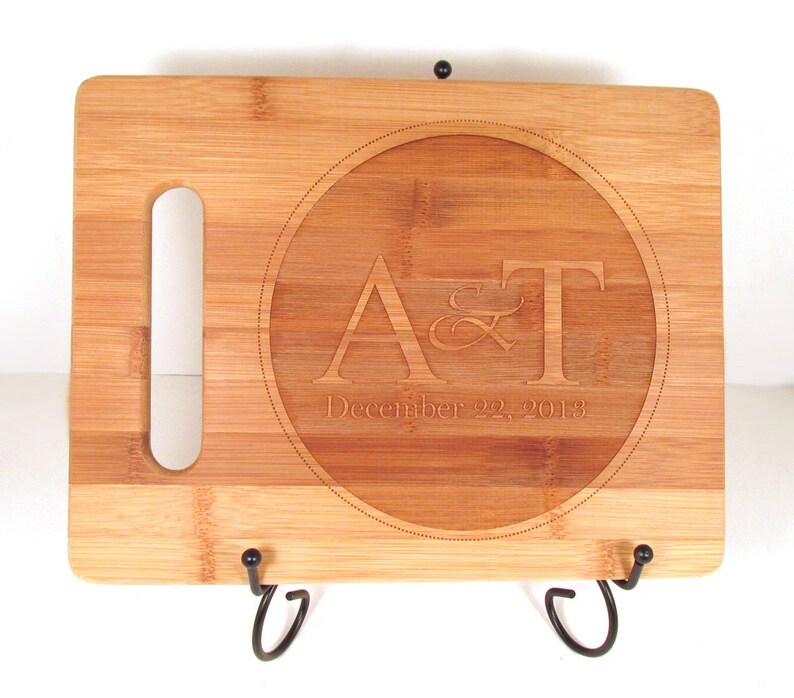 Personalized Engraved Wooden Cutting Board Round Logo Design Foodie Gift Hostess Gift image 4