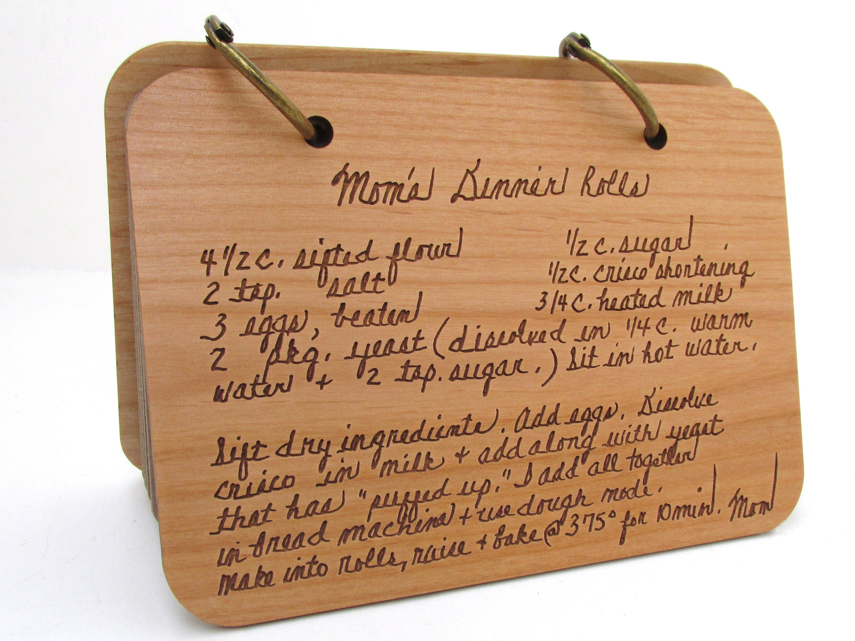 Handwritten Recipe Wooden Recipe Book Your Exact Handwriting Etsy