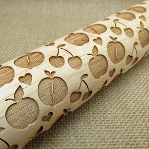 Vintage Maple Rolling Pin Walnut Handle Wood Light Brown Rolling