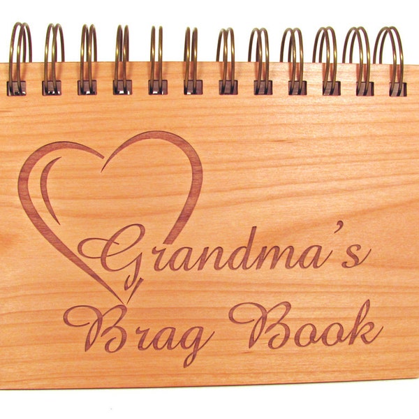 Grandma's Brag Book - Personalized Real Wood Covers Engraved Brag Book