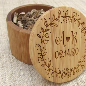 Wedding Ring Box - Engraved Wood Ring Box - Engagement Ring Box - Personalized Ring Box - Ring Bearer Box