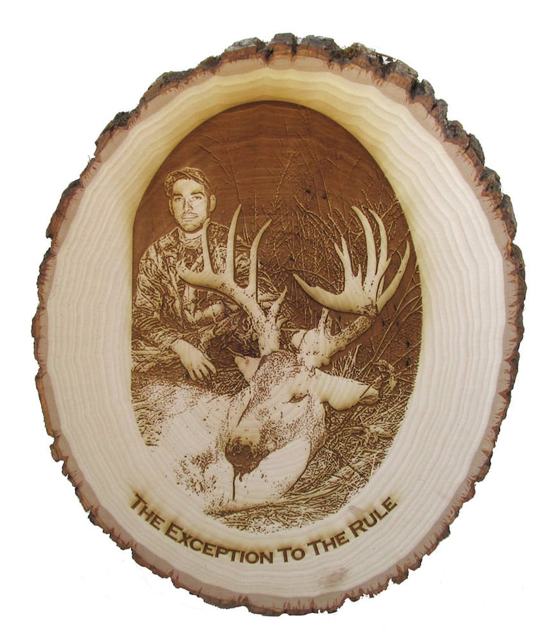 Engraved Photo Log Plaque Sign Wall Hanging Hunting Photo Etsy