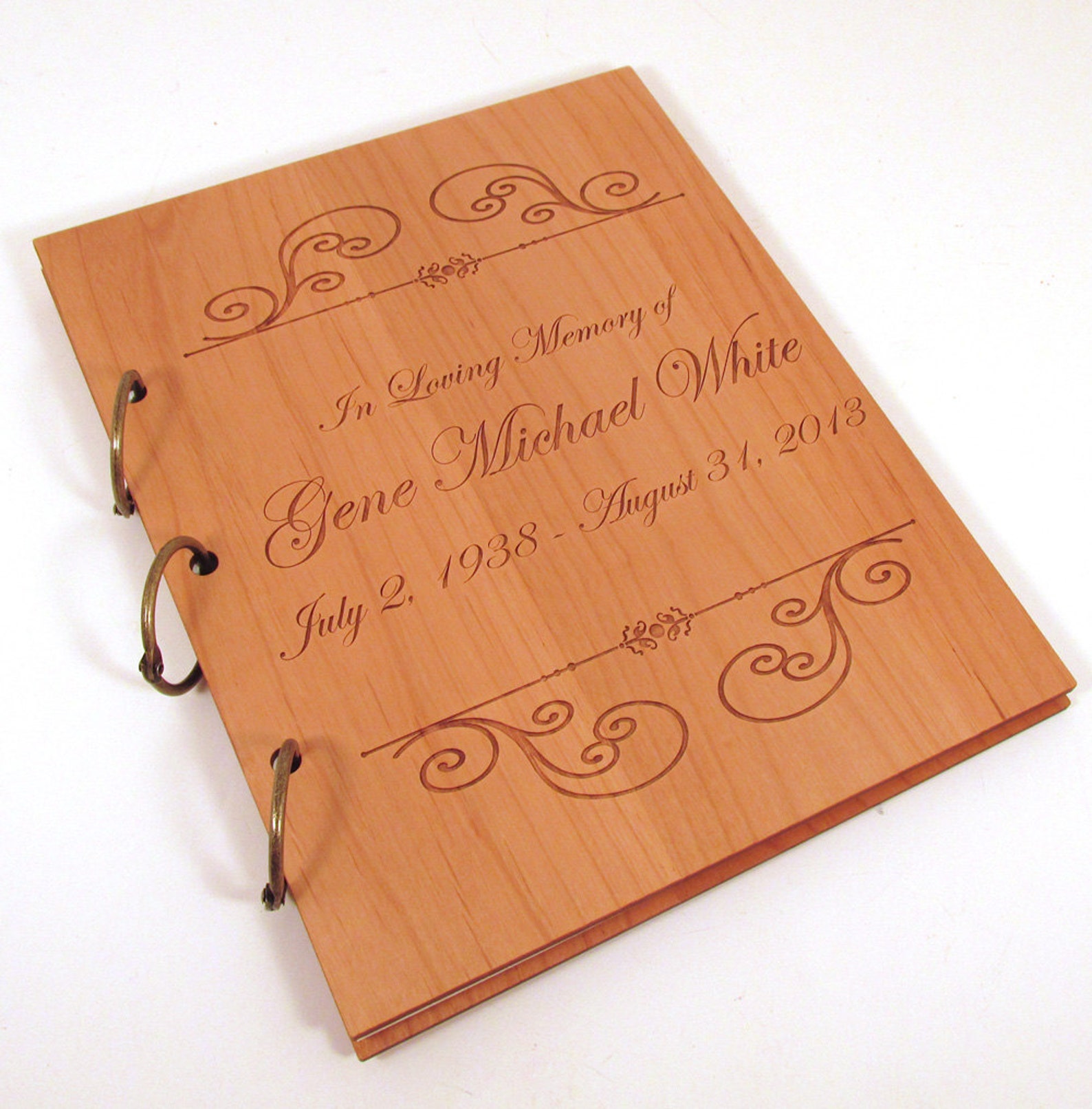 Wooden Memorial Guest Book Funeral Sign in Book Etsy