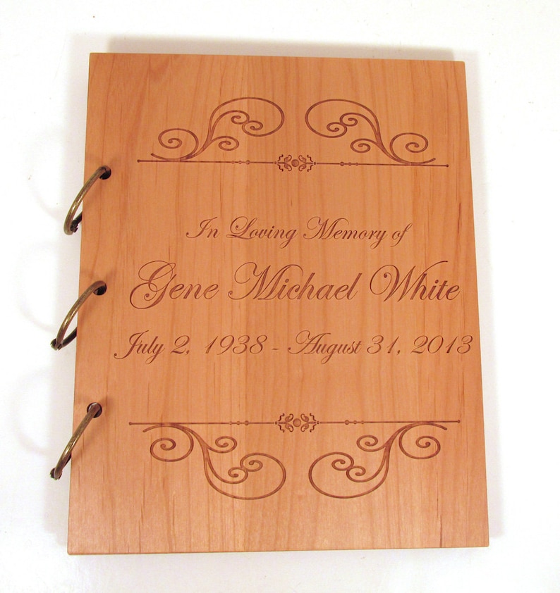 Wooden Memorial Guest Book Funeral Sign in Book Etsy