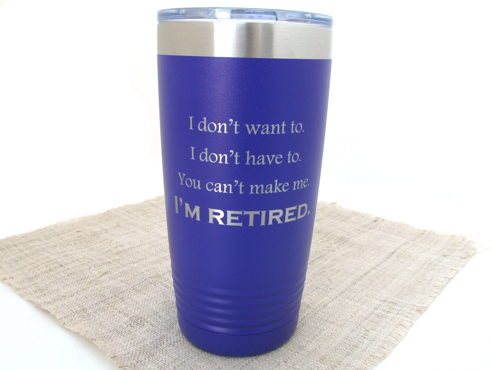 I'm Retired Personalized Double-Wall Ceramic Travel Mug