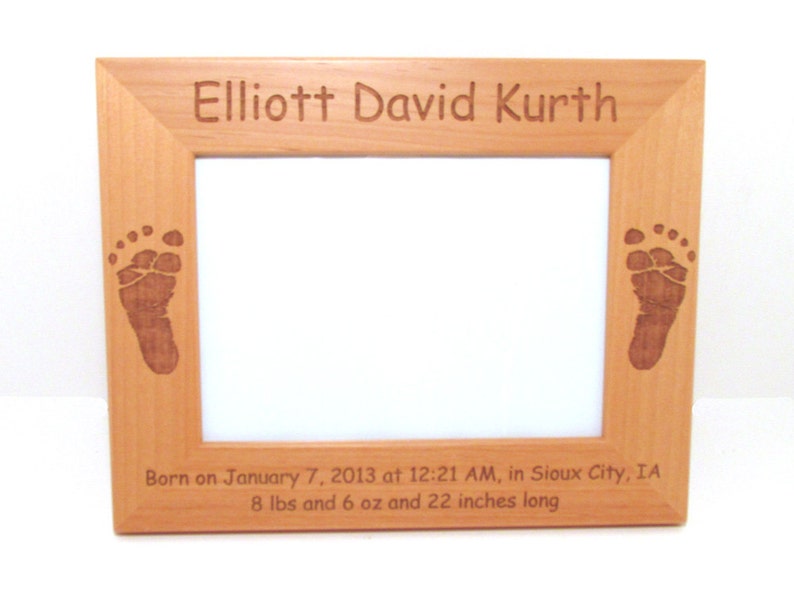 Personalized Baby Wooden Picture Frame Choose Your Size image 2