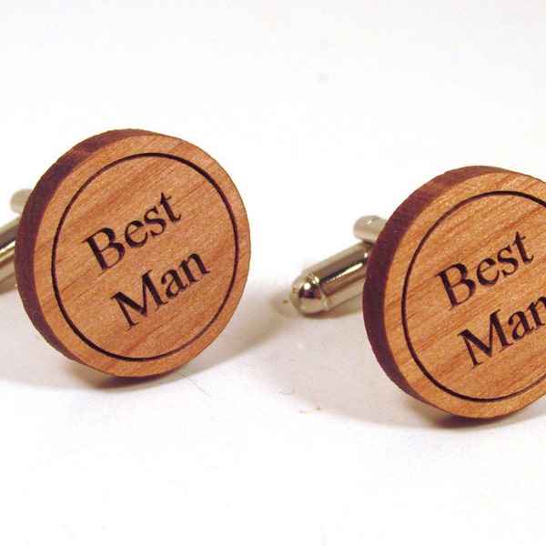Best Man Wooden Cuff Links - Wedding Accessory for the Best Man