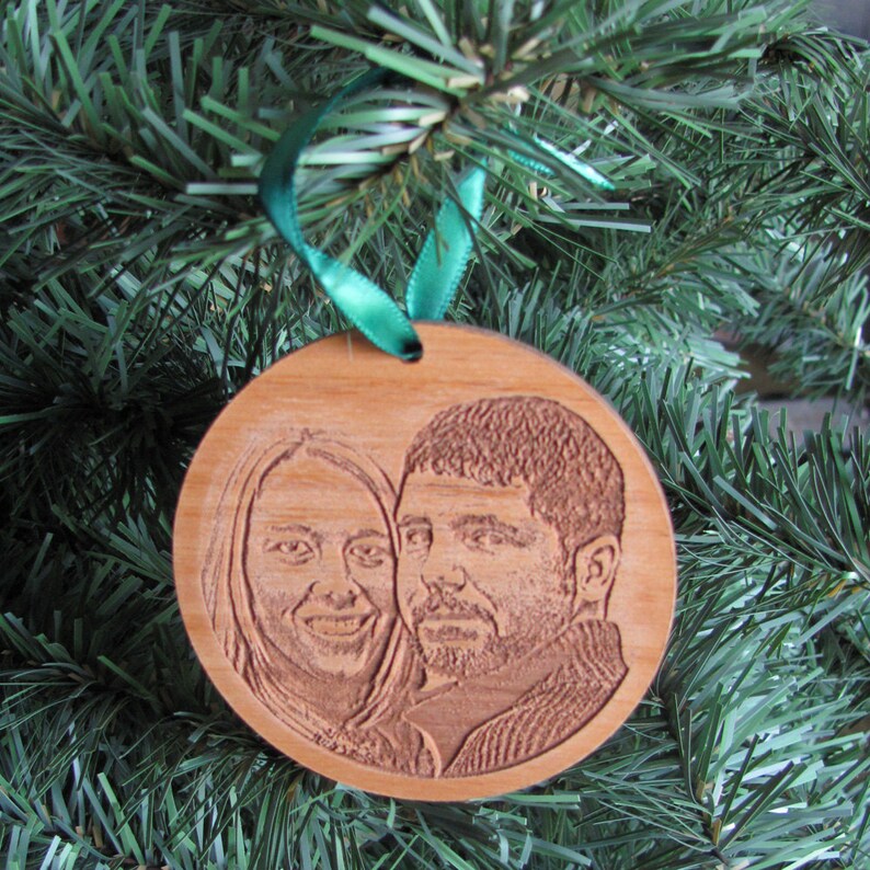 Custom Photo Ornament Laser Cut Wood | Etsy