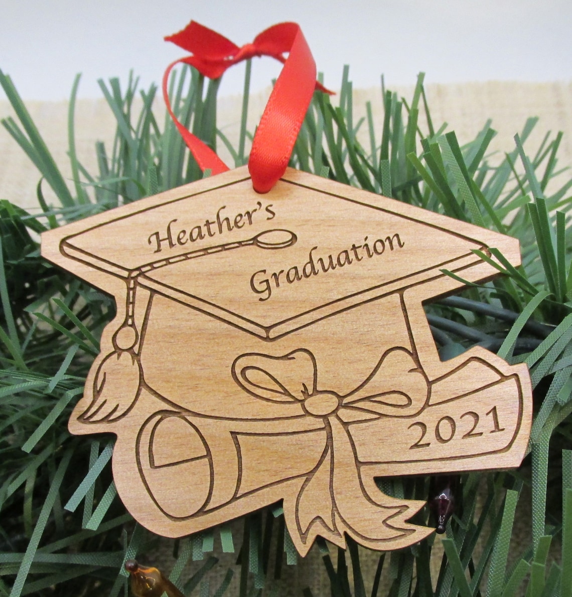 Personalized Graduation Ornament Custom Wooden Grad Ornament Etsy