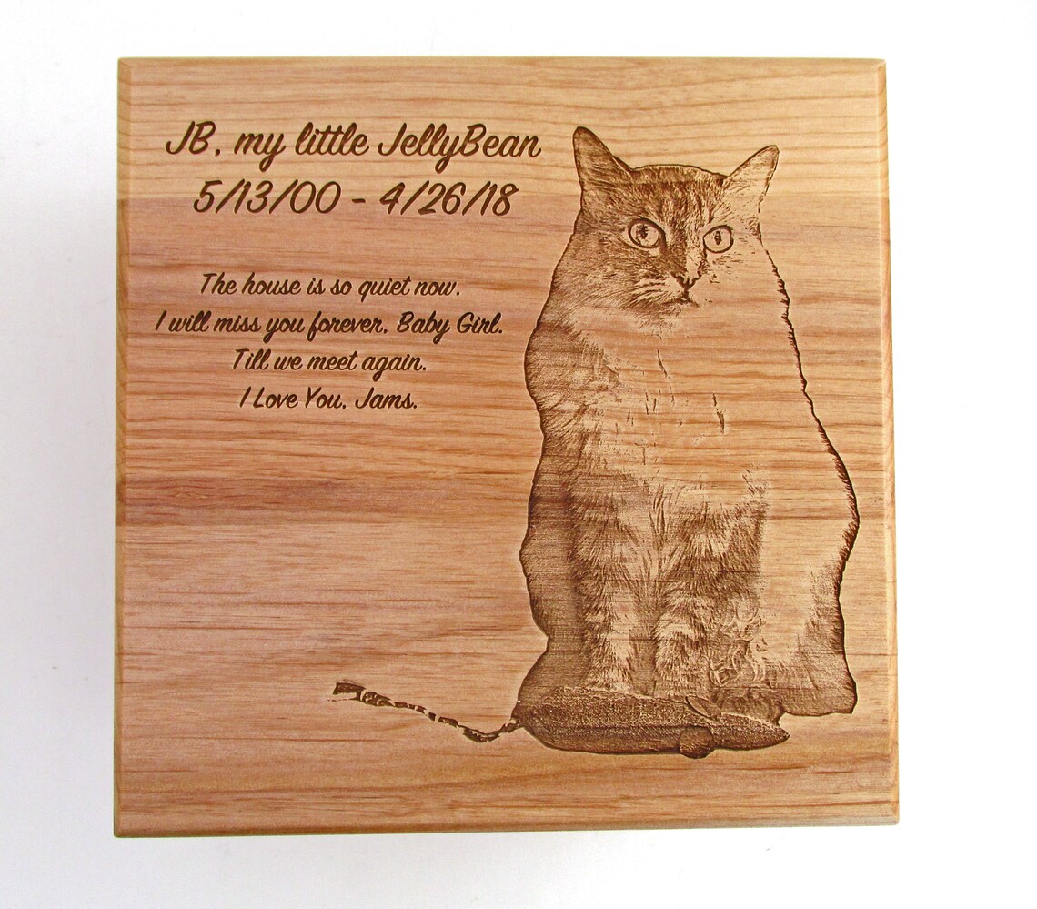 Custom Engraved Pet Urn Pet Memorial Engraving Pet Photo Etsy