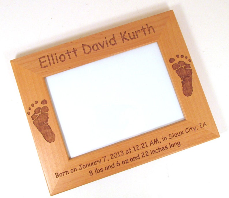 Personalized Baby Wooden Picture Frame Choose Your Size image 4