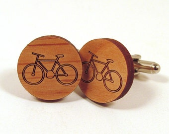 Bicycle Wooden Cuff Links