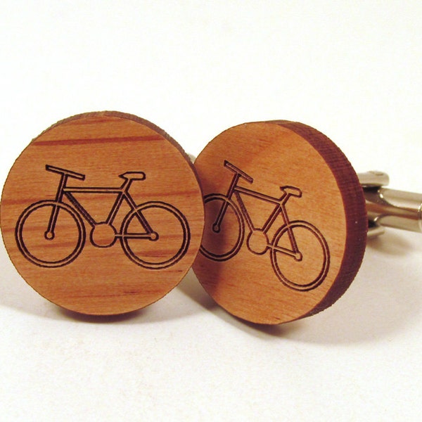 Bicycle Wooden Cuff Links