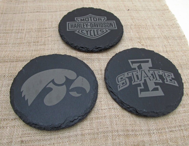 Sports Coasters Solid Slate Coasters Logo Coasters Team Etsy
