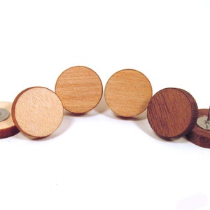 Wood Post Stud Earrings - Wooden Earrings