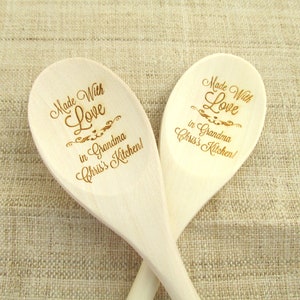 Made With Love Wooden Spoon - Engraved Personalized Wooden Spoon (1 spoon)