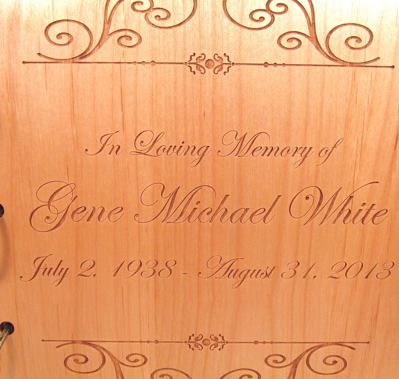 Wooden Memorial Guest Book Funeral Sign in Book Etsy
