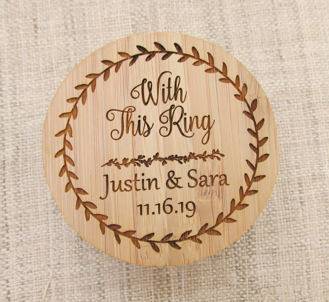 Wooden Ring Box - Engraved Wedding Ring Box - Engagement Ring Box ...