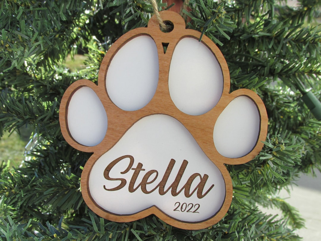 Personalized Paw Print Ornament - Dog Christmas Ornament - Cat Tree ...