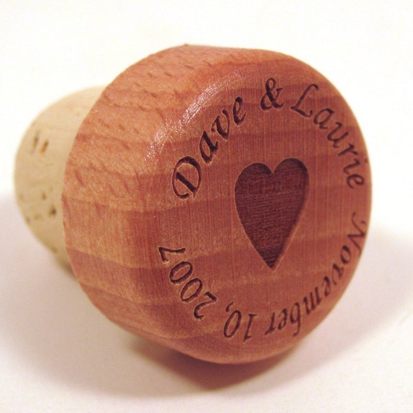 Wedding Wine Bottle Stopper - Wedding Favor or Wedding Gift