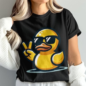 Cute Rubber Duck Kawaii Clip Art, PNG Digital Download, Ducky Shirt Design Decal, Duck Sublimation PNG, Tumbler, Glass Jars, Stickers