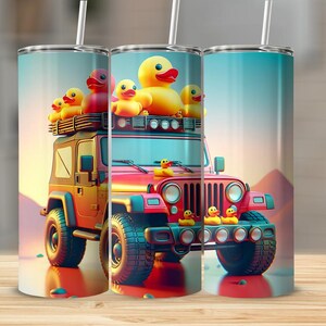 Rubber Duck Tumbler Wrap Bundle, 20oz Skinny Design Sublimation, PNG Digital Downloads, Cute Ducks, Ducky, Rainbow, Funny Tumblers image 6