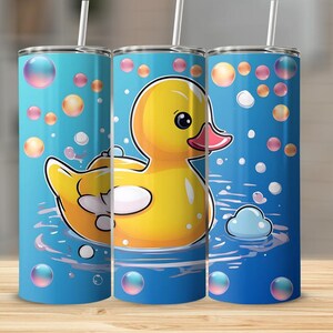 Rubber Duck Tumbler Wrap Bundle, 20oz Skinny Design Sublimation, PNG Digital Downloads, Cute Ducks, Ducky, Rainbow, Funny Tumblers image 9
