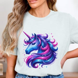 Enchanted Whimsical Unicorn Shirt Clip Art, PNG Digital Download, Unicorn Clipart, Girls T-Shirt Sublimation Design