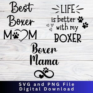 Boxer Mom, Boxer Mom PNG, Boxer Mom SVG, Boxer Mom digitale downloads Cricut Cut bestanden, hond moeder svg, hond moeder png, hond moeder svg, hond moeder png