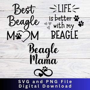 Beagle Mom SVG PNG: Dog Mama Cricut Cut Files (Digital Download)