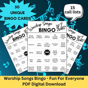 Kerkbingo, kerkspellen, liedbingo, kerkactiviteiten, kerklied aanbidding bingokaarten minimalistische afdrukbare spellen Activiteiten downloaden