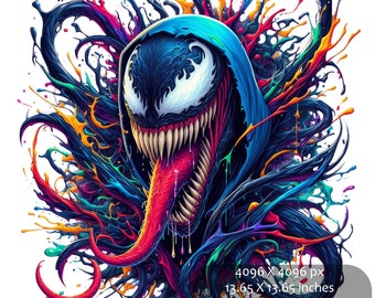 5 Venom Splash und Aquarell Clipart Sublimation PNG-Dateien |  Hohe Auflösung |  Transparenter Hintergrund |  Sofortiger digitaler PNG Download