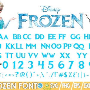 60+ file SVG a strati di font Frozen, lettere dell'alfabeto e numeri Frozen Dxf Eps Png Clipart, vettore, file di taglio Cricut, download immediato