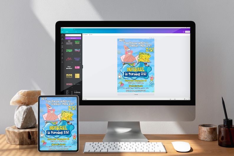 Editable Spongebob Birthday Invitation Template | Party Invitations ...