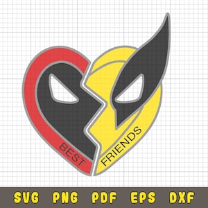 Deadpool y Wolverine Mejores Amigos Svg, Ryan Reynolds Hugh Jackman Png, X-Men Png, Clipart Cut File, Cricut, Silueta, Descarga Digital